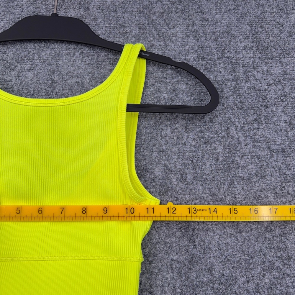 Lululemon Power Pivot Tank Neon Yellow Ribbed Racerback Crop Women's Size 2 - Picture 4 of 5